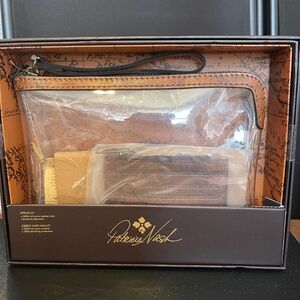 Patricia Nash Brown and Tan Wristlet Set